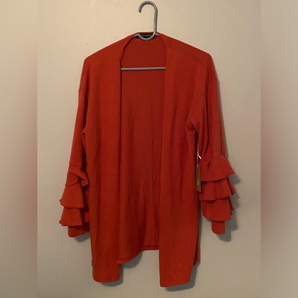 Simply Southern Tie Cardigan Sweater Jacket Ruffle Sleeve - Picture 1 of 7